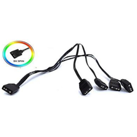 Cabo Molex ARGB 5V 3 Pinos para 4 Saídas 3 Pinos 50cm DEX - CM-54