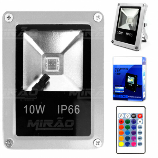Refletor 10W Slim RGB com Controle Lux Power - RS-RGB10W