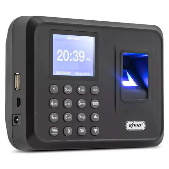 Relogio de Ponto Biométrico Eletrônico Display LCD 2,4" KNUP - KP-1028