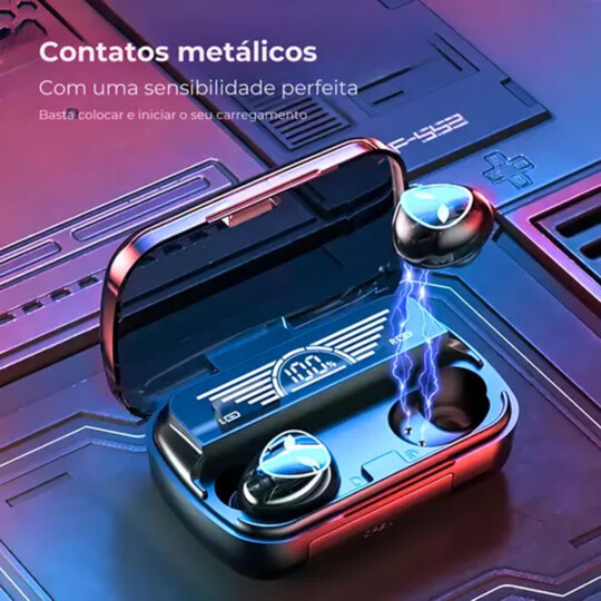 Fone de Ouvido Bluetooth 5.3 sem Fio Alien com Display LCD - ST-157A