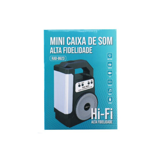 Mini Caixa de Som Bluetooth Portátil com Rádio FM/Usb Inova - RAD-8623