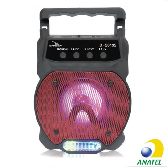 Caixa de Som Portátil Bluetooth12.5*9*15.5cm GRASEP - D-S3135