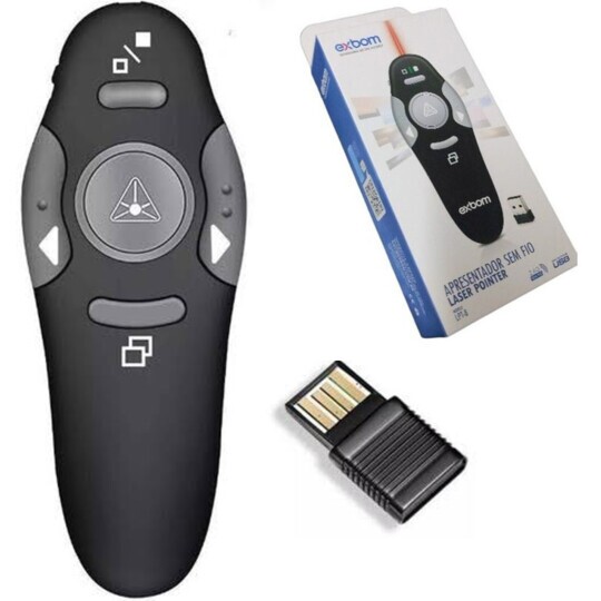 Apresentador Ponteiro Sem Fio Usb Rf Controle Remoto Exbom - LPT-8