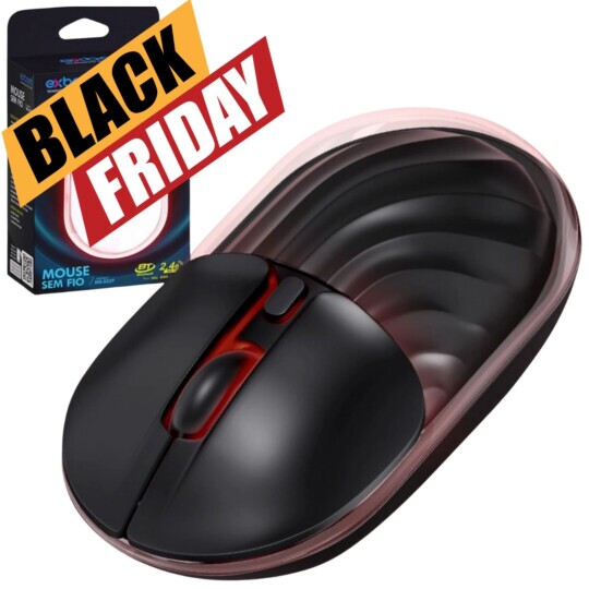Mouse Sem Fio Transparente Dual Mode 2.4ghz + Bluetooth Exbom MS-S22T