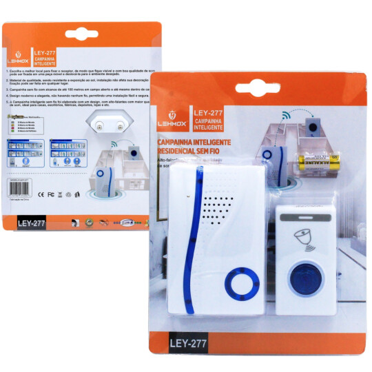 Campainha Eletrônica Wireless S/Fio Resistente A Água LEHMOX - LEY-277