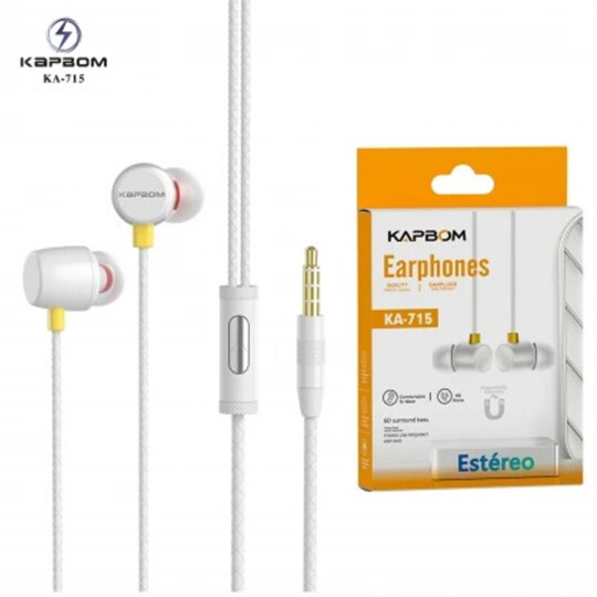 Fone de Ouvido Estéreo Intra Auricular Kapbom - KA-715