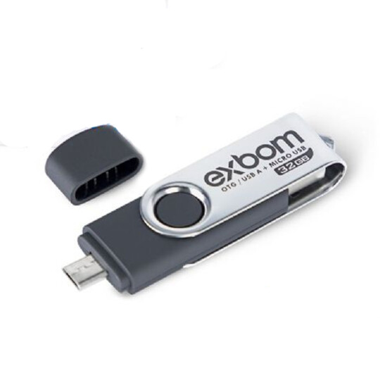 Pendrive 32G 2 em 1 com OTG V8 e USB Exbom - STGD-OTGV832GA