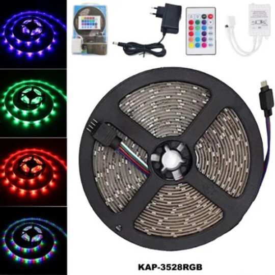 Fita Led 3528 RGB 4 Cores com Fonte de Alimentação Kapbom - KAP-3528RGB