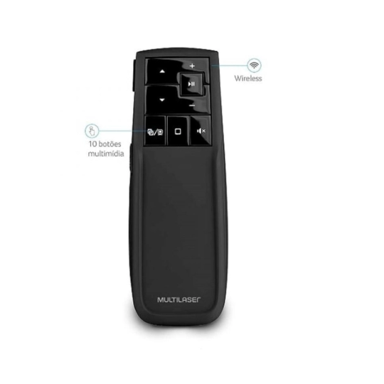 Apresentador Multimídia Multilaser Sem Fio Laser Point Vermelho 2.4Ghz - AC291