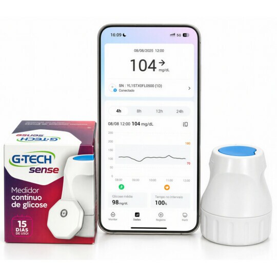 Sensor Medidor Contínuo de Glicose G-Tech Sense 15 Dias