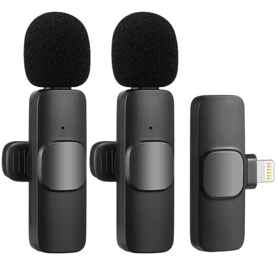 Kit 2 Microfones de Lapela Wireless Sem Fio para IOS Lightning Onistek - ON-MC812