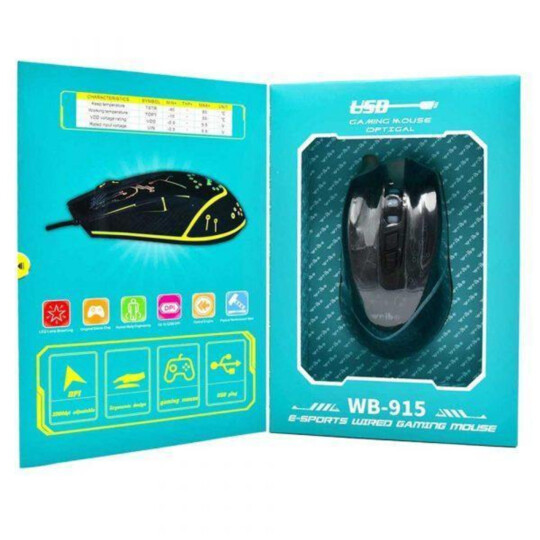 Mouse Gamer com Fio Usb e Iluminação Led 6D 03969 - HZ-915