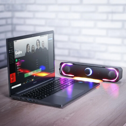 Caixa De Som para PC Notebook TV P2 Soundbar 10W com Led RGB Knup - KP-R0803