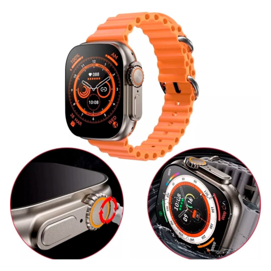Smartwatch Ultra 49mm Relogio Inteligente Android e IOS REVENGER - RG-U9 PRATA