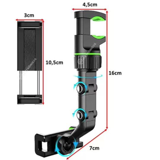 Suporte Veicular Para Celular Com Fixação no Retrovisor OBERON - OR-SP04