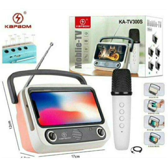 TV Portatil Suporte para Celular 3 em 1 Bluetooth e Alto Falante com Microfone KAPBOM - KA-TV300S