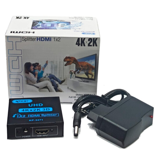 Splitter HDMI Divisor com 1 Entrada e 2 Saídas 3D KNUP - KP-3471