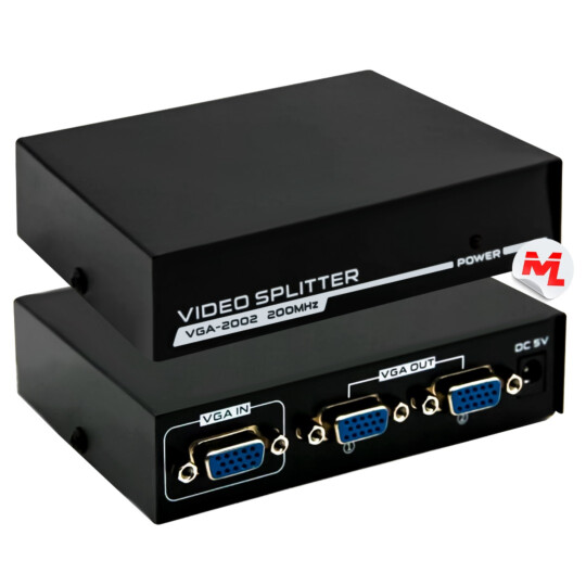 Splitter Hub de Vídeo VGA 1 Entrada e 2 Saídas KNUP - KP-AD139