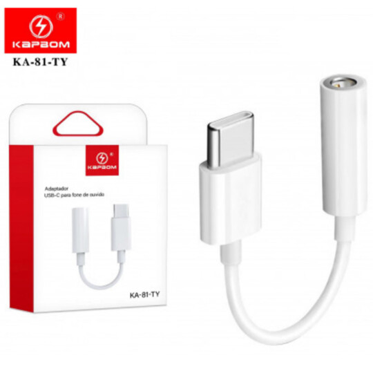 Adaptador Conversor Type C P2 para Fones de Ouvido Kapbom - KA-81-TY