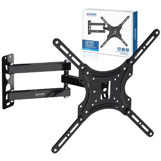 Suporte para TV Articulado Duplo Universal monitor de 26" a 55" EXBOM - SPTV-E330
