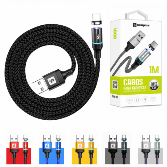 Cabo Type-C Magnético 2.4A 1m Sumexr - SX-B16C