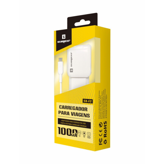 Carregador de Celular com Cabo Type C 1500mA Sumexr - SX-F2-C