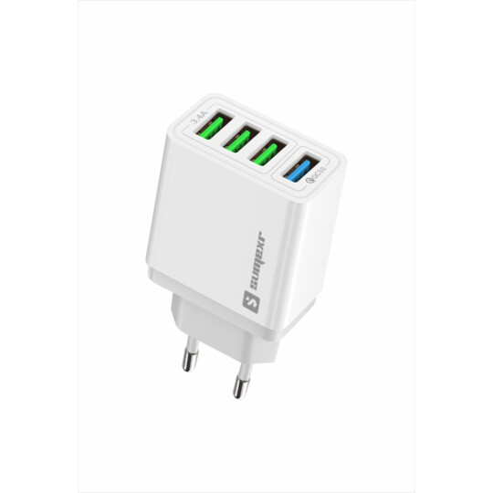 Carregador Turbo de Celular com 4 Entradas Usb V8 Sumexr - SX-F8-V8MAX