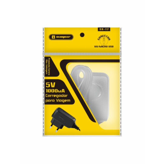 Carregador de Celular com cabo V8 Micro Usb 1000 mA Sumexr - SX-T7-V8
