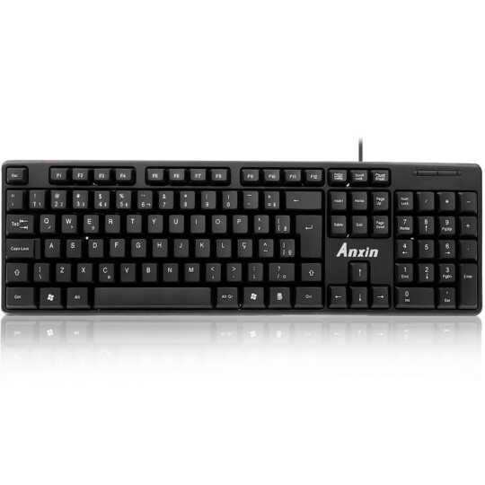 Teclado com Fio USB Básico Padrão ABNT2 Preto - 09