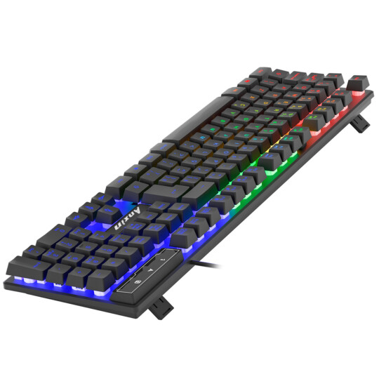 Teclado Gamer Semi Mecânico com Fio USB e Iluminação LED RGB - V3