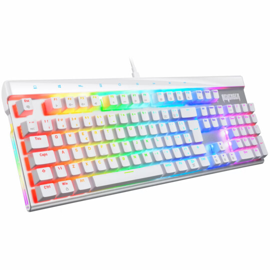 Teclado Mecânico Gamer Branco Switch Jixian Blue com RGB Revenger - TE-BKL004