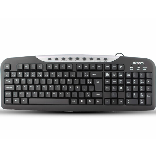 Teclado Multimídia USB ABNT Padrão Brasileiro Exbom - BK-146M