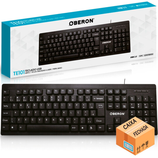 Teclado Usb p/ Computador Padrão ABNT2 Preto OBERON - OR-TE101 30 UNIDADES
