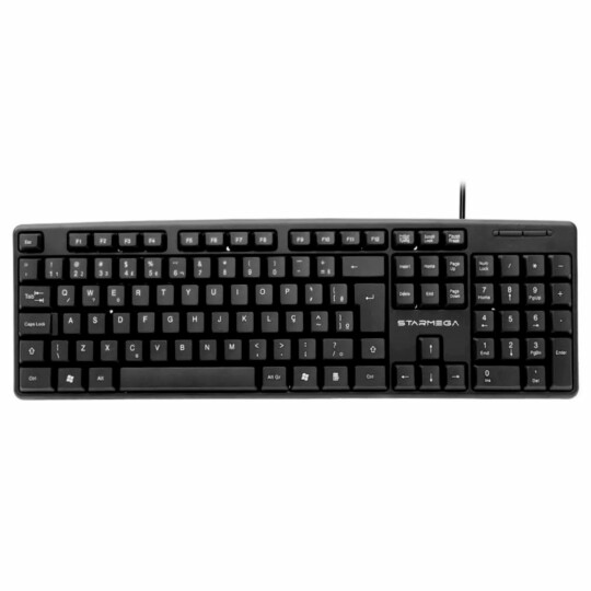 Teclado USB com Fio ABNT2 Resistente a Respingos STARMEGA - ST-013