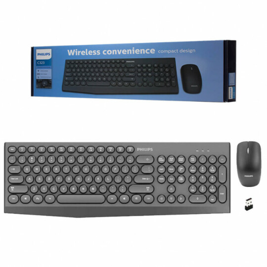 Teclado e Mouse sem Fio USB C323 Philips - SPT6323B