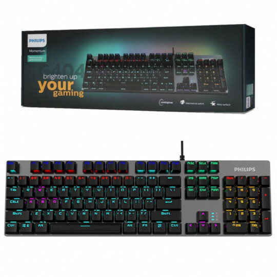 Teclado Mecânico Gamer USB LED RGB Luminoso Philips - G404 / SPK-8404