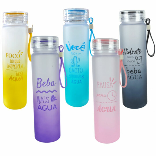 Garrafa Squeeze Motivacional Fosca com Alça 500ml - TOP0988