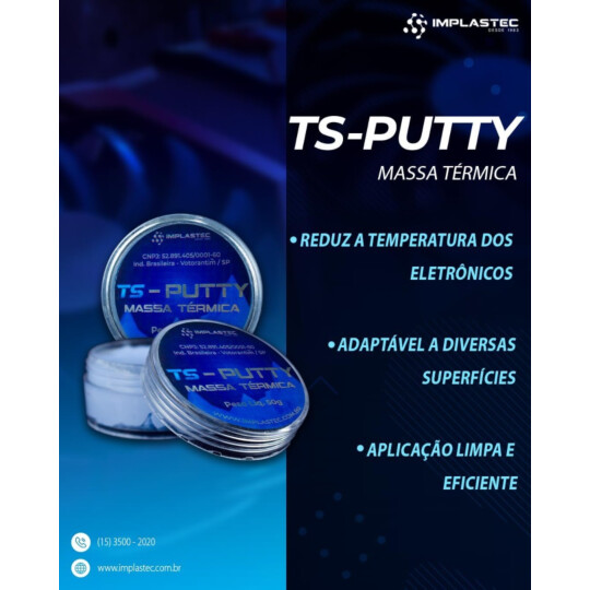 Massa Térmica Implastec TS-Putty 50g 12,8 Wmk