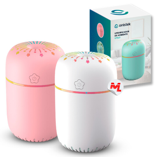 Umidificador de Ar Portátil 300ml Led Ambiente e Aromas ONISTEK - ON-UM621