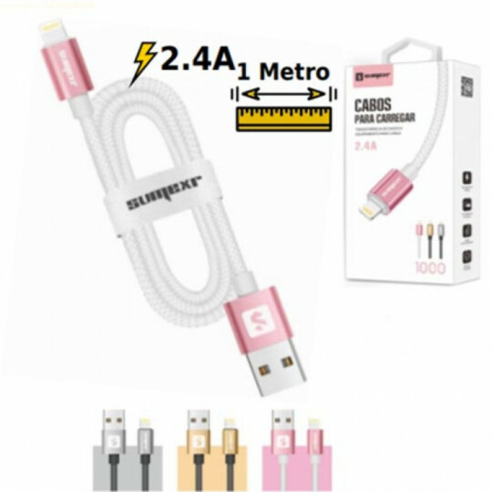 Cabo USB para iOS com Acabamento Emborrachado e Ponta de Metal SUMEXR - SS-B8-I6