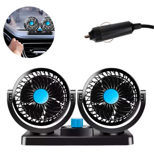 Ventilador Automotivo 24V 10W Duplo para Carro e Caminhão KNUP - KP-VT02