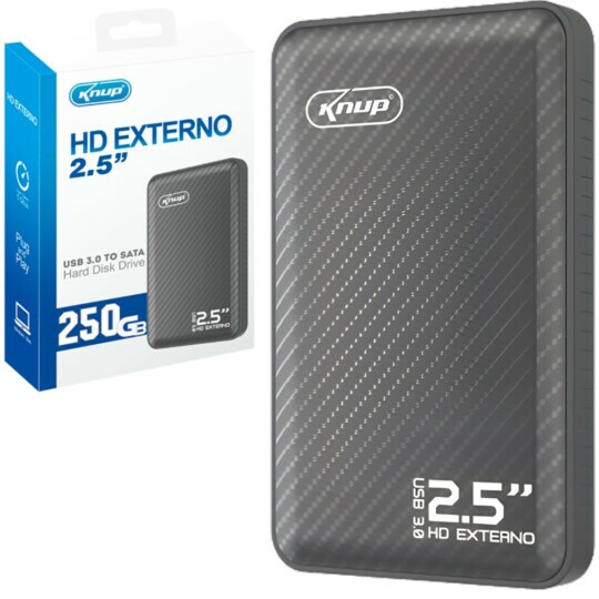 HD Externo Knup 250GB USB3.0 Slim Portátil Preto PC PS4 XBOX