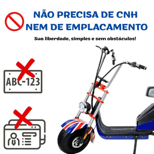 Bicicleta Elétrica Scooter 1000W 40km/h 2 Lugares ST-371