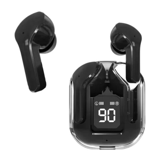 Fone de Ouvido Bluetooth 5.3 sem Fio Transparente com Display - ST159