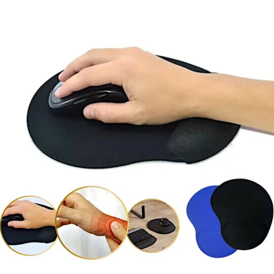 Kit 10 Mouse Mouse Pad Preto Com Apoio De Punho Anxin-SP-007