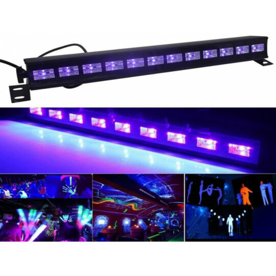 Luz Negra Ultravioleta Led Uv Projetor 12 Luzes Barra Tomate - LK-UV12