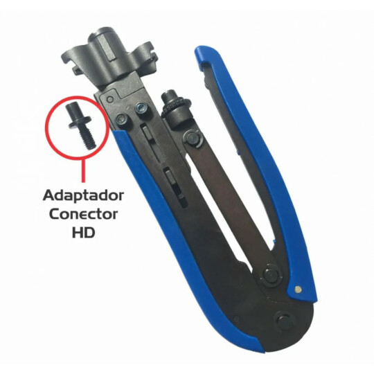 Alicate de Compressão RG6 RG59 RG11 Crimpador de Cabo Coaxial com Regulagem Exbom - J548