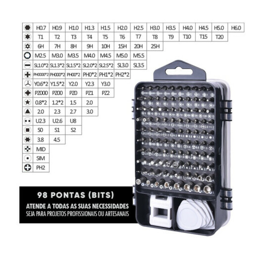 CAIXA FECHADA 40 Unidades Kit de Chaves 115 em 1 Multi Uso Ferramenta de Reparo Profissional 04009 - XLW-115