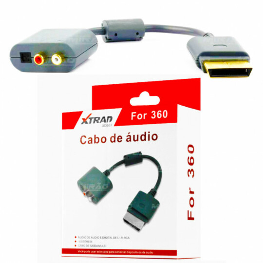Cabo Adaptador de Áudio Ótico Digital ou RCA Xtrad - XBOX 360 - XD537