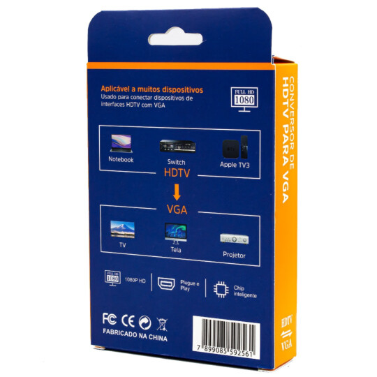 Cabo Conversor HDMI para VGA com Áudio P2 INOVA - ZJT-20122